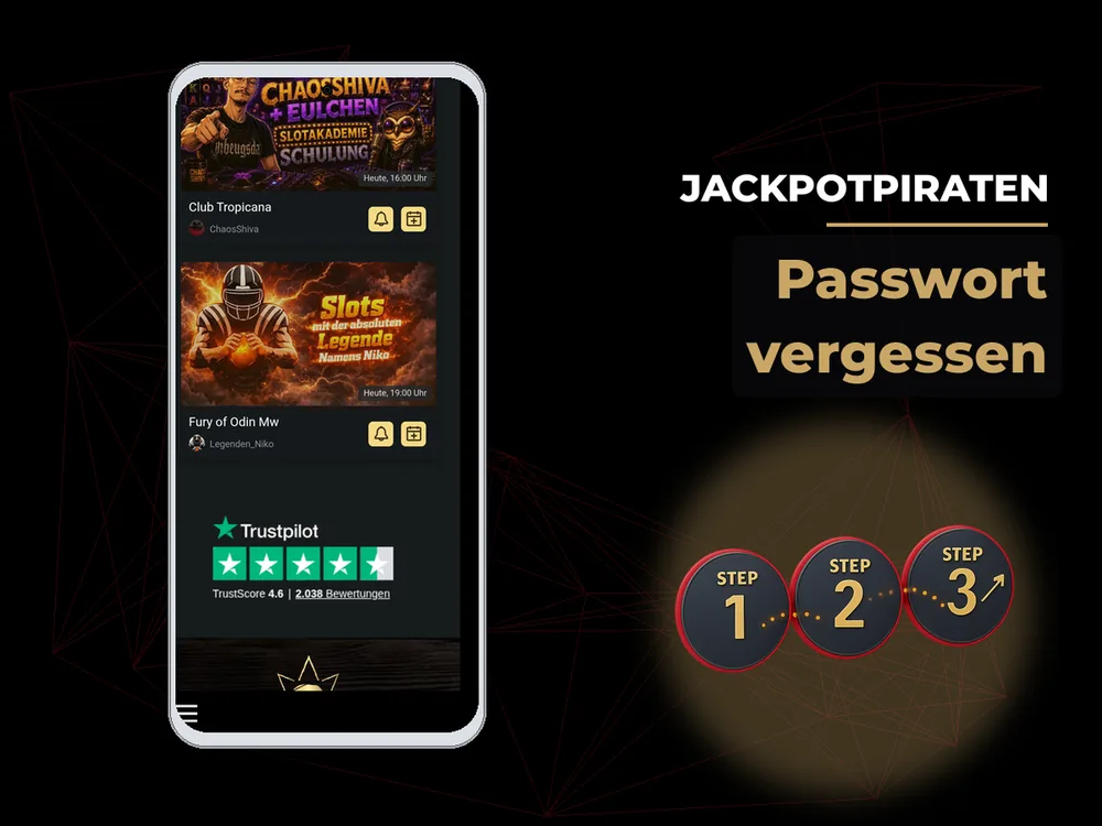 Jackpotpiraten - Passwort vergessen